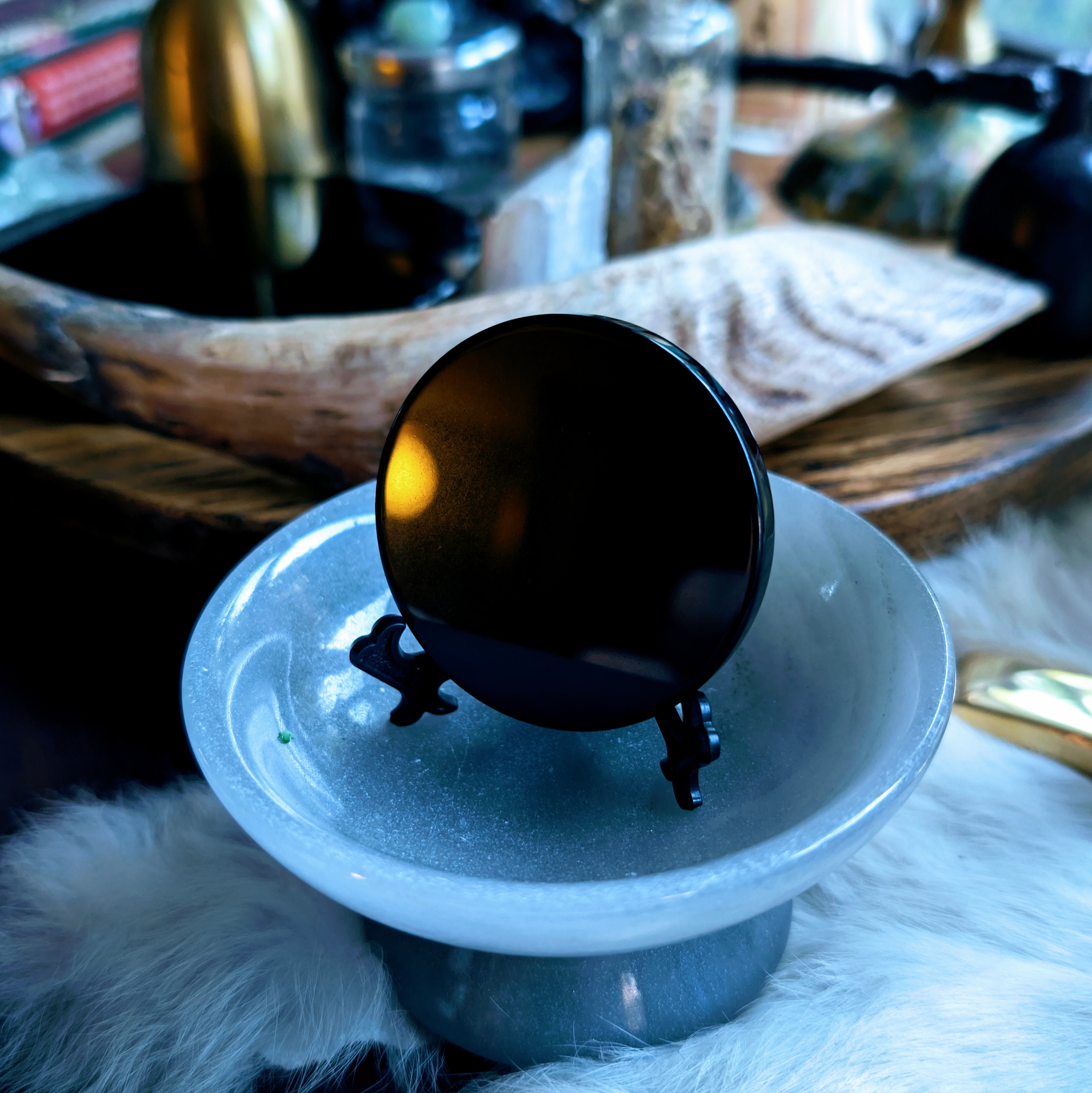 *Baby* Black Obsidian Scrying Mirror