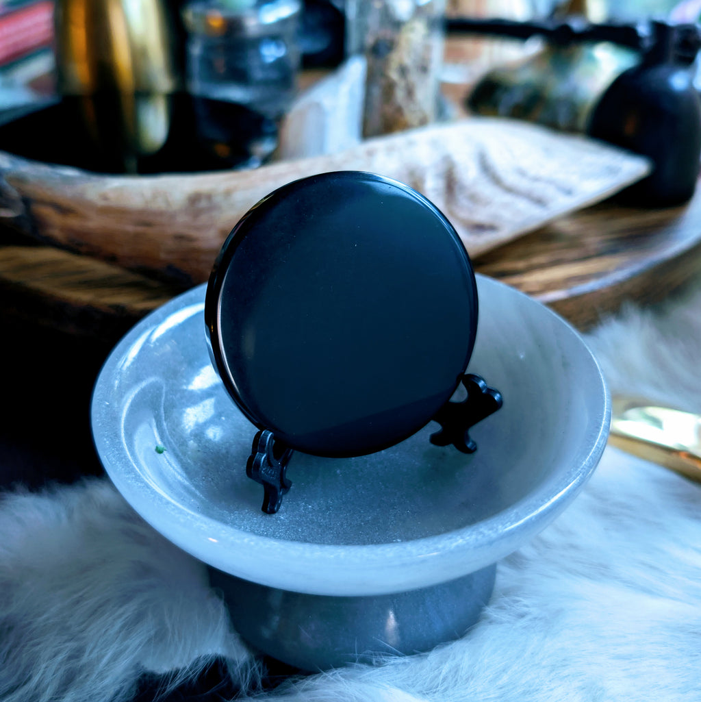 *Baby* Black Obsidian Scrying Mirror