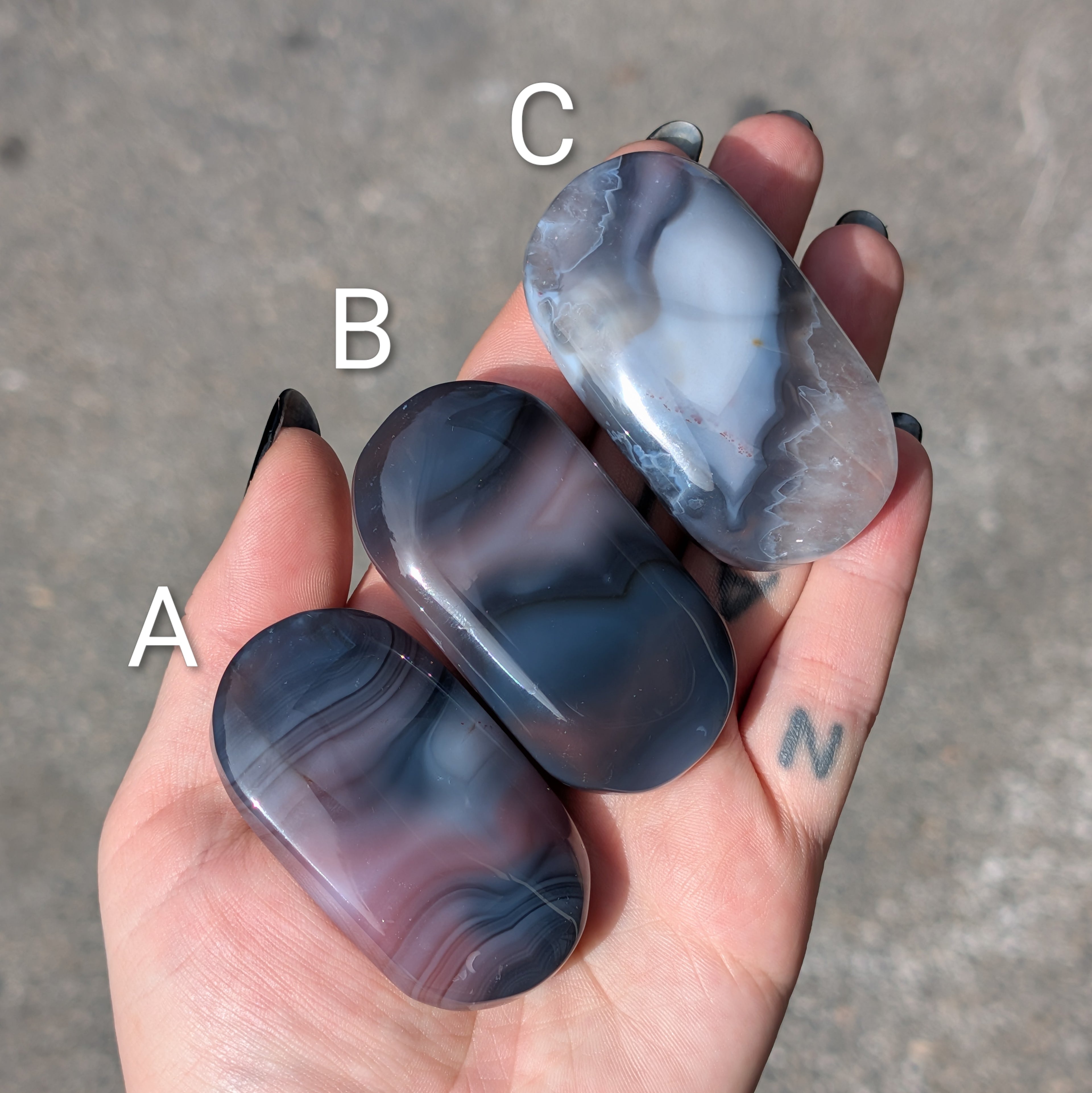 Botswana Agate Palm Stones