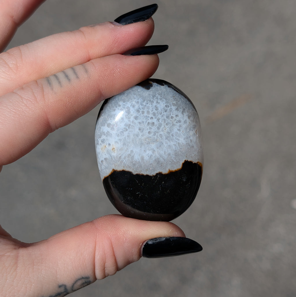 Black Sardonyx Palm Stones