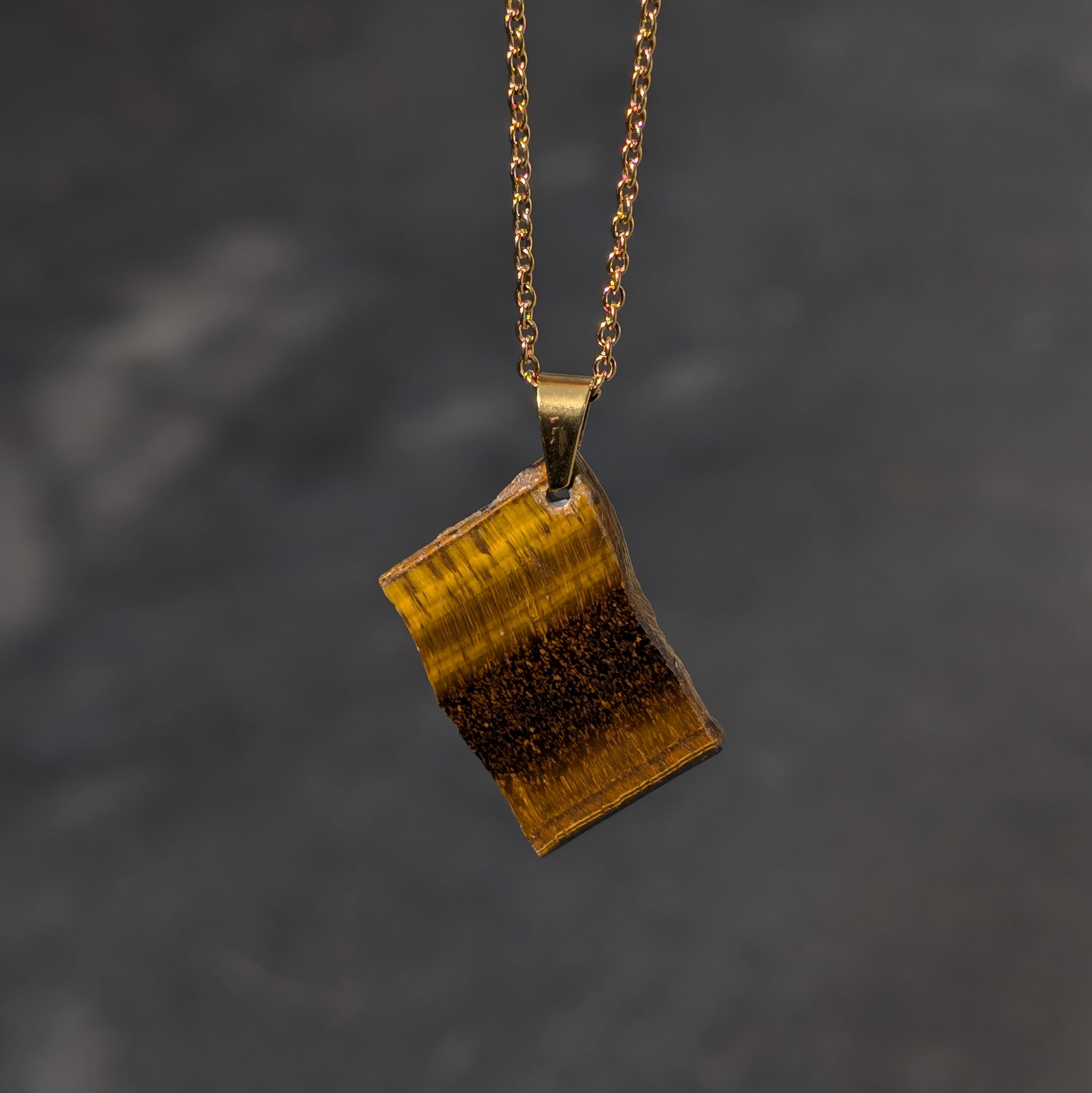 HUNT - Tigers Eye Slab Necklace